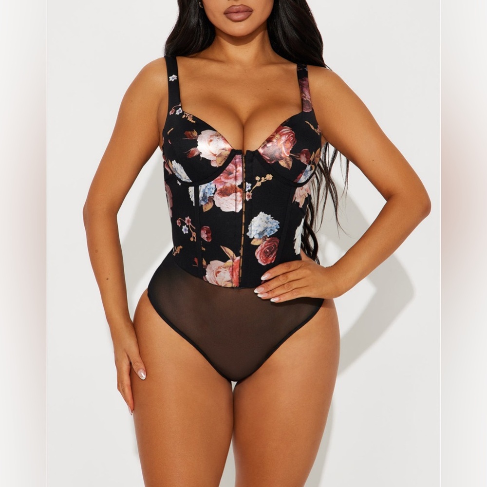 Floral Corset Bodysuit
